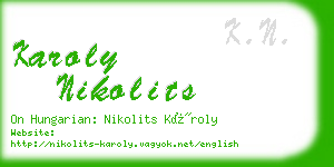 karoly nikolits business card